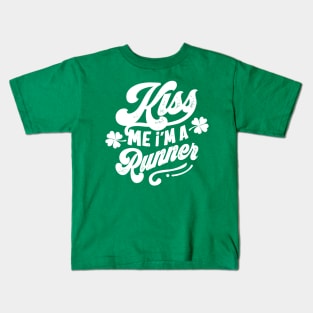 Kiss Me I'm a Runner St Patrick's Day Kids T-Shirt